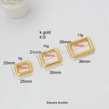 15 mm 19 mm k gold Visoko kakovost Varjenih Traku sponke Torbici prilagojena sponke Zlitine Drsnik Usnje prtljage sponke prilagoditev gumb