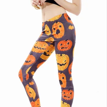 Novi Seksi Žensk Halloween Grozo Pumpkin Lantern 3D Tiskanja Dokolenke Halloween Pumpkin Head Cosplay Kostume 3d Slim Legging