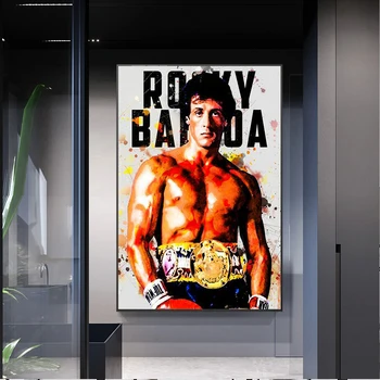 Akvarel Povzetek Rocky Balboa Boks Bodybuilding Platno, Slikarsko, Plakati, Tiskanje Wall Art Motivacijske Sliko za Dom Dekor