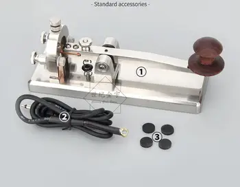 Srebro CNC iz Nerjavečega Jekla Telegraph Tipko Morse Tipko CW Tipko Ham Radio Tipka za Ročni CW Keyer Za Morse Code
