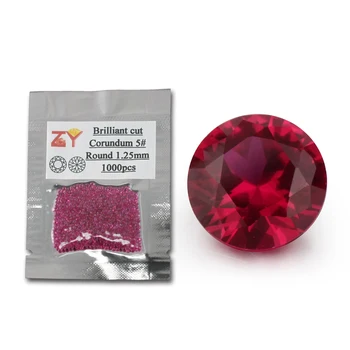 Tovarniško ceno 1.0~3,0 mm 1000pcs 5# sintetičnih Rdeč kamen krog briljantno cut korund draguljev kamen za nakit