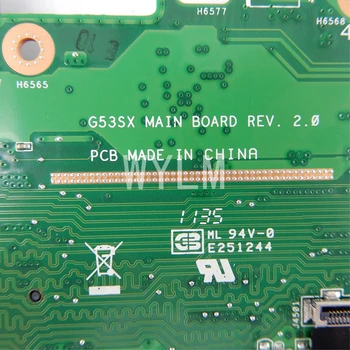 G53SX 2 Pomnilniško režo mainboard Za ASUS G53SW G53S VX7 VX7S G53SX Prenosni računalnik z matično ploščo GLAVNI ODBOR
