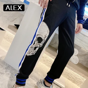 Alex Plein Moških Oblačil Trenirka, Majica Komplet Okrasnih Star Lobanje Jogger Nastavite Šport, Mens Moda Bombaž Ulične
