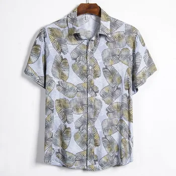 MONERFFI 2020 Moških Priložnostne Srajce Moda Hawaiian Natisnjeni Kratek rokav Plaži Srajce Počitnice Cvetlični Ulične Camisa Masculina