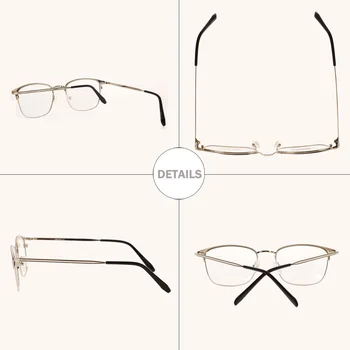 PRAVI Modni Moški Ženske Očala Kovinski Klasični Okvir Kratkovidna Stekla Optičnega Stekla za Očala Pol Okvir Eyeglass Okvirji Unisex