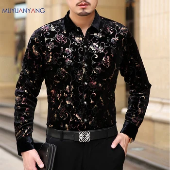 Mu Yuan Yang 2020 Moški Modni flanela srajce Formalno Dolg Rokav črna majica blagovne Znamke mens oblačila Velike Velikosti 3XL 50 % off рубашка