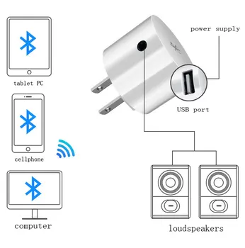 AC 110V 220V Audio Adapter USB Polnilnik Brezžična tehnologija Bluetooth Sprejemnik Adapter 3.5 MM AUX V5.0 Avdio Glasbeni Sprejemnik EU NAS Plug