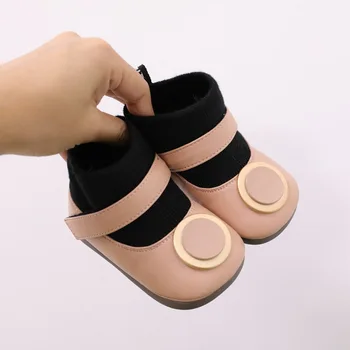 Otroška obutev ženska otroka bombaž škornji zimski 0-3 let starega otroka tople volnene nogavice, kratke čevlji