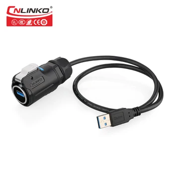 CNLINKO USB3.0 Nepremočljiva Plastične Lupine Priključek IP67 USB3.0 Priključek USB Panel Mount Vtičnica In Vtič Z 0,5 m Kabel