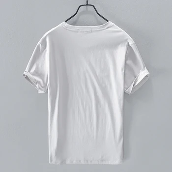 Vezenje šivanje risanka kratka sleeved perilo majica s kratkimi rokavi moški modni priložnostne belega t-shirt za moške udobno svoboden tshirt moški