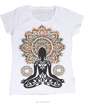 Damen Azteken Joga Vrhu Buda Čakro Zen Meditacija Skitnica Boho Frieden T-Shirt Harajuku Tees