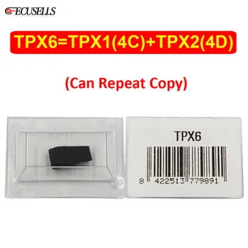 TPX6 Transponder Avto Ključ Čip = TPX1 ( 4C ) + TPX2 ( 4D ) Keramični Ogljika, Prazno Čip ( Lahko Ponovite Kopiranje )