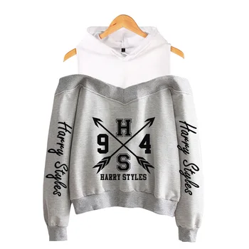 Harajuku Harry Styles Vroče Prodaje K-pop Hoodie off-ramo Majica Fashion Priložnostne Hoody Priljubljena Kpop Hoodies Seksi Hooded Vrhovi