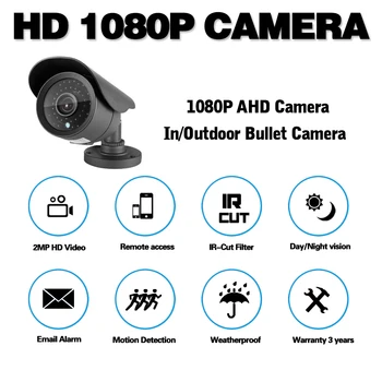 AHD Analogni Fotoaparat Sony 1080P 2MP Visoko Ločljivost, Objektiv Night Vision Nepremočljiva Bullet Ip Kamere CCTV Zunaj Varnostne Kamere