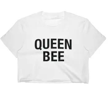 Queen Bee Tiskanja Ženske Poletje Obreži Zgoraj Kratka majica Sexy Slim igri Smešno Zgoraj Tee Hipster Tumblr Spusti Ladje, C-18