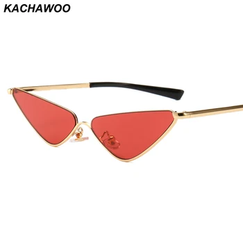 Kachawoo Kovinski Mačka Oči, sončna Očala Ženski Pol-rimless Rdeče Ozko Mala sončna Očala Za Ženske Retro Slogu UV400