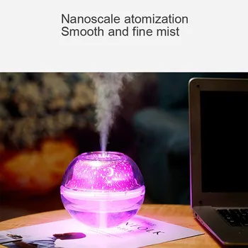 Novost LED Rotating Star Projektor Difuzor, ki v Svetlobi Lune eterično olje aromaterapia Vrtenja Vlažilnik Za Otroke Baby