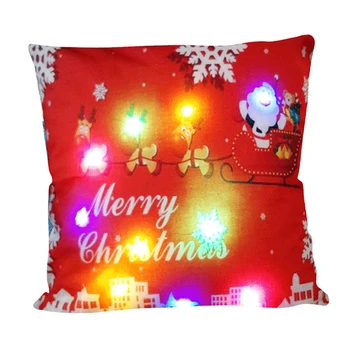 45x45cm LED Luči Božič Blazino Primere, Božič ali ojačevalnikov Snežaka, Blazine, Prevleke Prevleke Navidad Novo Leto Doma Dekor