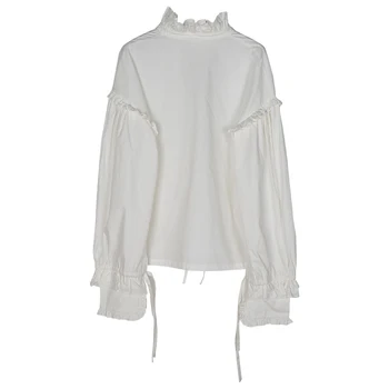 TVVOVVIN 2020 jeseni, pozimi novi Retro Čipke lacework lok-vozel polno povoj bela luč rokavi ženske majica ženska bluza Z059
