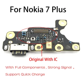 10 Kos/Veliko , Polnjenje prek kabla USB Vrata Dock Polnilnik Priključek za Mikrofon Mic Odbor Flex Kabel Za Nokia 7 Plus 7+