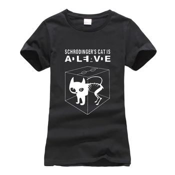 ženske smešno schrödinger ' s Cat T-majice priložnostne 2020 poletje Teorija Velikega Poka bombaža, Kratek Rokav obleka femme camisetas