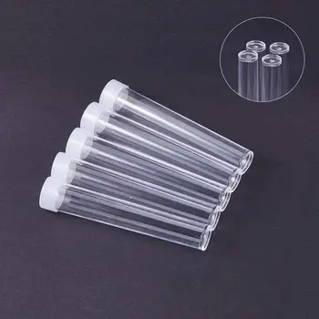 Pandahall 100 kozarcev prozorno Plastično Cev Noge Posode za shranjevanje Steklenice Nakit Embalaža Kozarci o 78 mm dolgo, 13mm široko F60