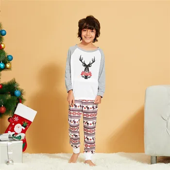 Družina se Ujemanje Božičnih Pižamo Nastavite Mama In Otrok Obleke Snežak Tiskanja Toplo Swearshirt In Hlače za Odrasle 2pcs Oblačila Obleko