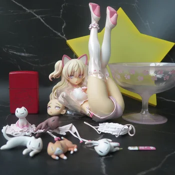 19 cm Anime Cosplay Mačka Ušesa Dejanje Slika Seksi Lepo Dekle Blackjack Dekle PVC Zbirka Model Lutke Igrače za Fante Darila