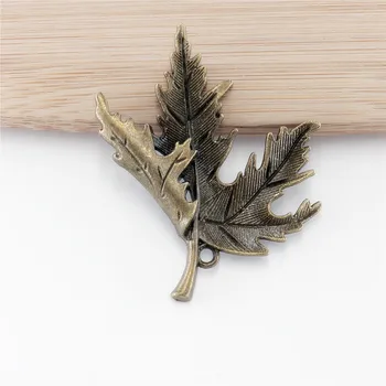Wholessale 10pcs/veliko antično bronasto čare Maple leaf obeski za DIY kovinski nakit, izdelava