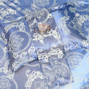 Poroka Luksuzni Posteljnina Določa Jacquardske Queen/King Size Rjuhe Kritje Set poroko Bedclothes Posteljno Perilo postelja Blue