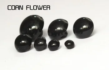 4-12 mm Gob Black Kolenom Gumbi Plastične Okrasne Gumb Negro DIY Šivalne Oči Za Lutke Igrače Oči, Nos Živali -100 kozarcev