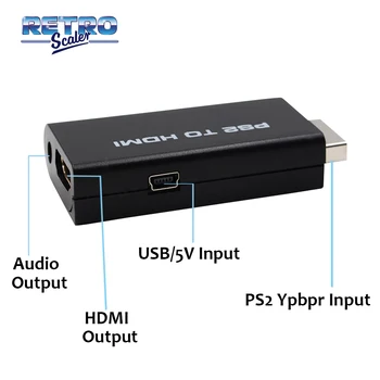 PS2 za HDMI je združljiv Pretvornik Rezultatov popoln Digitalni HDM Format Podpira 480i/576i/480p PS2 Načini Prikaza