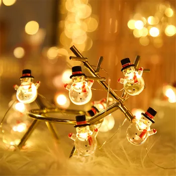 Santa Claus Snežinka Wapiti Božično Drevo LED Luči Niz baterijsko Napajanje Razsvetljave Za Poroko Doma Počitnice Stranka Dekoracijo