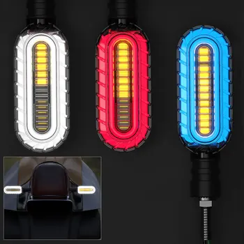 4PCS LED Vključite Opozorilne Luči motorno kolo Ustavi Signalov DRL Teče Voda Flasher 2 v 1 Blinker Rep Lučka Univerzalno M10 Zavorna Luč