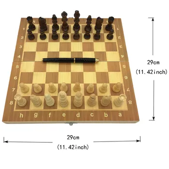 Leseni Šah Nastavite Krat Šahovnici S Magnetni Šah Odbor Velikosti 29 cm x 29 cm Otrok Božično Darilo Turnirski Šah Igre