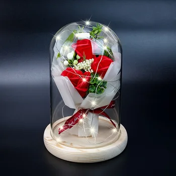 Cvet Z LED Svetloba &Rdeče Vrtnice Rojstni dan, Valentinovo Najbolj Romantično Presenečenje, darilo Za Punco, Ženo Ženske Nova