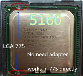 INTEL 5160 3.0 GHz, 4 M/80W/ 1333 CPU enaka LGA775 Core 2 Dual E7500 (CPU), deluje na LGA775 mainboard ni treba tok lahko delo