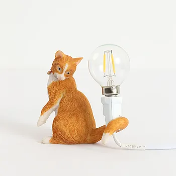 40# Nordijska Kreativen Mačka Svetlobe Dnevna Soba, Spalnica Živali namizne Svetilke Oblačili Dekorativni Cat-lučka za Nočno Razsvetljavo