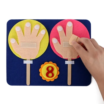 1 Nastavite Otrok Matematike Igrače Prst Štetje 1-10 Učenje Montessori Izobraževalne Igrače Počutil Prst Številke Poučevanja igrače DIY Obrti