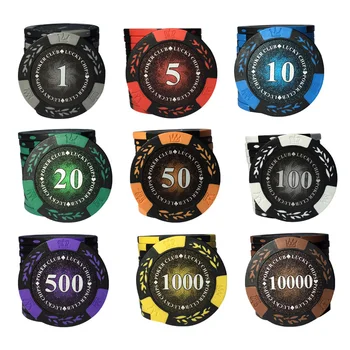 100 kos/set Poker Žetonov Texas Hold ' em, 14 g Gline Krog Vrednost Poker Klub Casino Kovancev Poker Trgovina