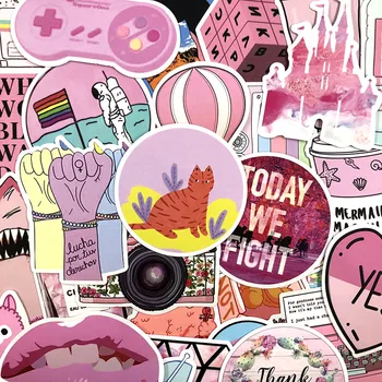 100 kozarcev/Paket Pink Srčkan Grafiti Nalepke Instagram Slog Za Prtljago Prenosni Hladilnik, motorno kolo, Kolo Skateboard
