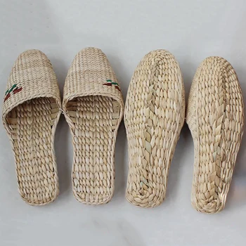 2020 žensk slame copate ročno izdelani sandali unisex poletje doma čevlji nov par čevljev moda plažo, natikači moški čevlji