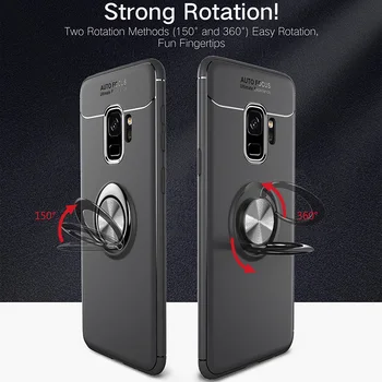 Toraise Za Samsung Galaxy S9 Plus Primeru Car Holder Stand Magnetni Nosilec Prst Prstan TPU Ohišje Za Samsung S9 Plus Opomba 9 Capa