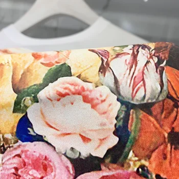 2021 Poletje Elegantne Ženske/moške Visoke kakovosti kratkimi rokavi T-majice Vroče moda cvjetnim natisniti Tee Moški Vrhovi B506