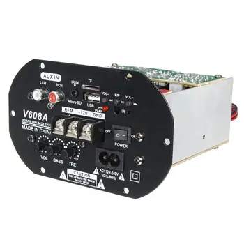 V608A 80W High Power Bass Avto Hi-Fi Subwoofer Ojačevalnik Odbor Modul TF USB 110V-220V