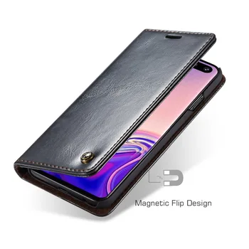 Usnje Primeru Telefon za Samsung Galaxy S10 Magnetni Flip Denarnice Primeru Pokrovček za Galaxy S10 S20 Plus Opomba 9 Opomba 10 S9 Coque Capa