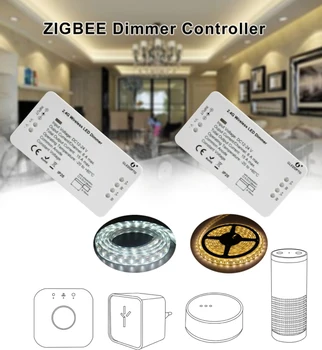 GLEDOPTO ZIGBEE Smart stikalo za kratke luči Trakovi Krmilnik DC12/24V Led Krmilnik Zll Standard LED Dimmer Aplikacijo Glasovni Nadzor Dela Z Echo