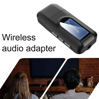 USB Ključ Bluetooth 5.0 Avdio Sprejemnik Oddajnik z LCD Zaslonom 3IN1 3,5 mm Mini Priključek AUX USB Brezžični Adapter za TV Car PC