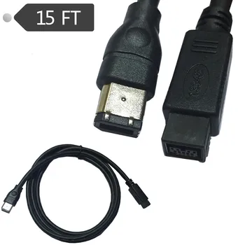 Črna IEEE 1394 Firewire 800 do Firewire 400 Kabel, 9 Pin/6 Pin Moški / Moški