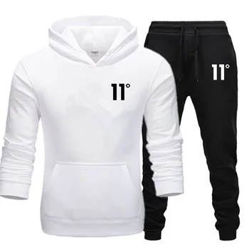 Nova blagovna znamka šport za moške priložnostne hoodie šport jeseni in pozimi dva kosa plus žamet majica + hlače šport bo ustrezala 3XL
